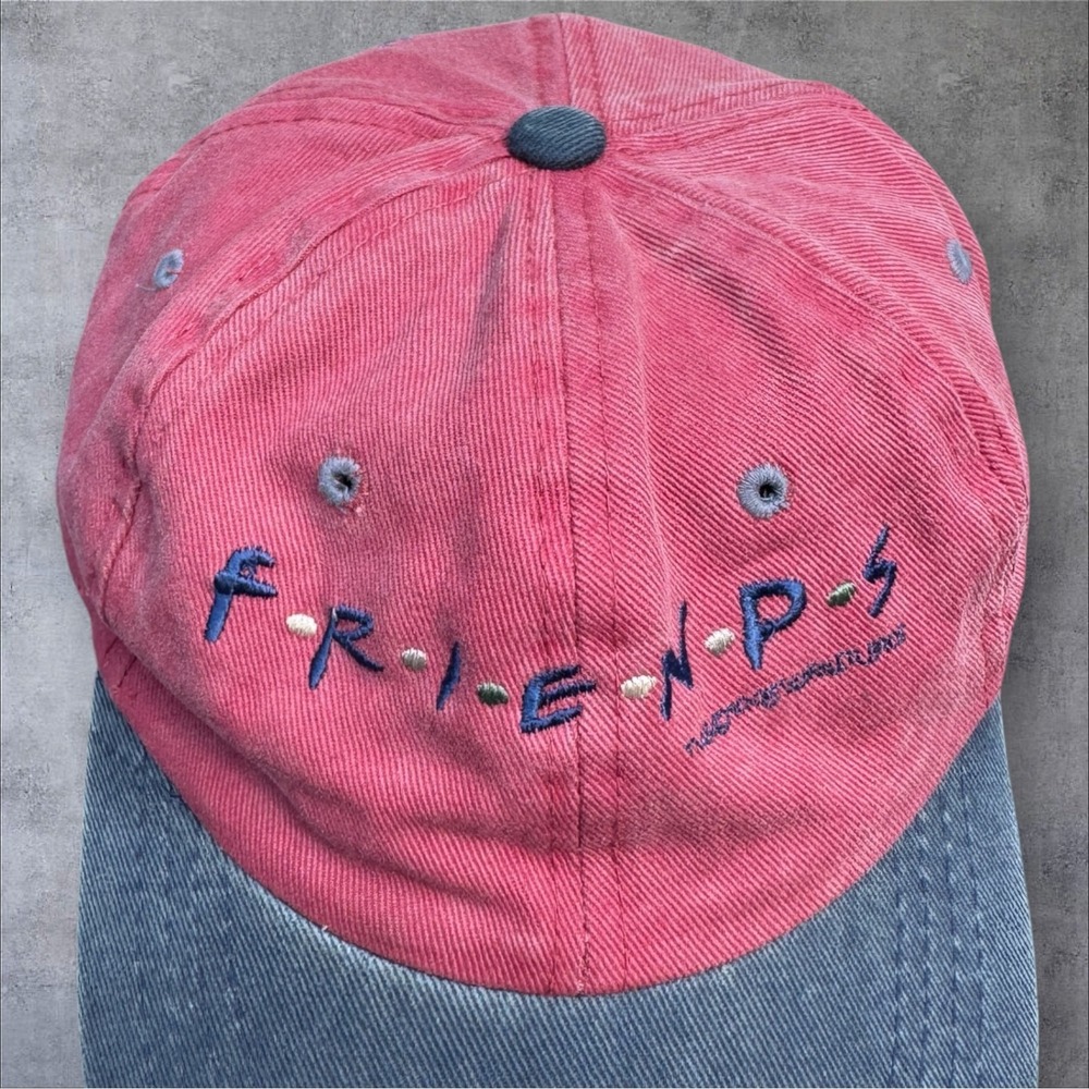 Friends Promo Yupoong Strapback Hat Cap NBC Warner Bros 90s Faded Red Blue OS